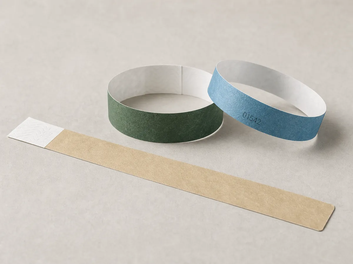 Tyvek wristband, product photograph