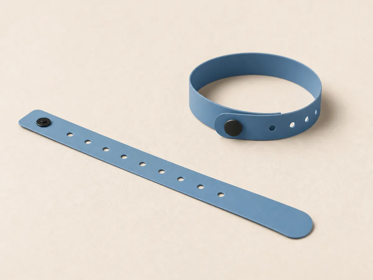 Vinyl wristband, product photograph